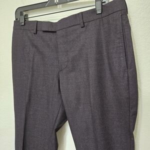 John Varvatos Wool Eggplant Trousers Size 33 Waist